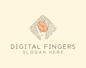 Fingers - Coffee Bean Hand Cafe logo design