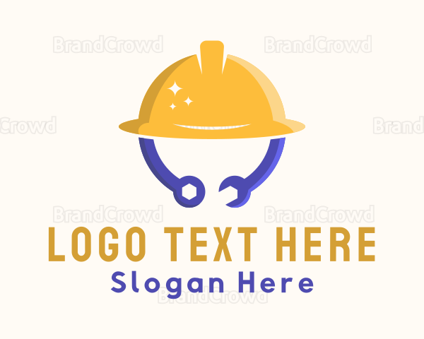 Construction Hat Tools Logo