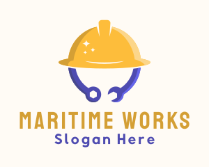 Construction Hat Tools logo design