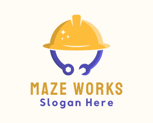 Construction Hat Tools logo design