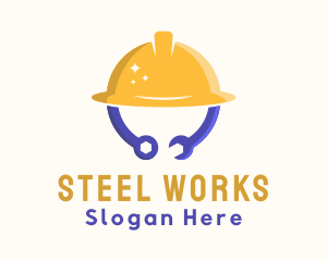 Construction Hat Tools logo design