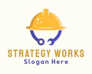 Construction Hat Tools logo design