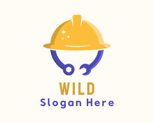 Labourer - Construction Hat Tools logo design