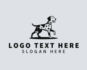 Dog Walker - Dalmatian Pet Dog logo design