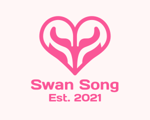 Lover Swan Heart logo design