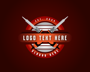 Emblem - Soldering Iron Tool logo design