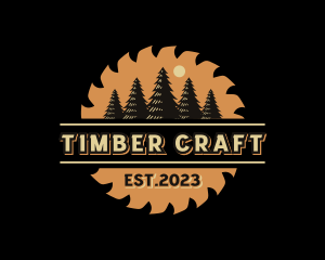 Saw Pine Tree Woodwork logo design