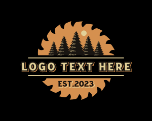 Saw Pine Tree Woodwork Logo