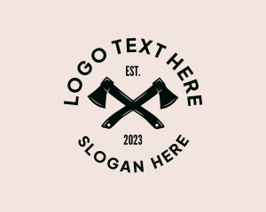 Badge - Rustic Hipster Axe logo design