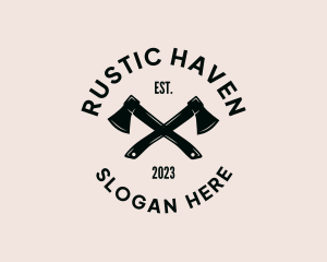 Rustic Hipster Axe logo design