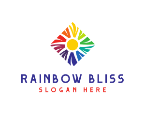 Rainbow Sun Diamons logo design