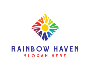 Rainbow Sun Diamons logo design