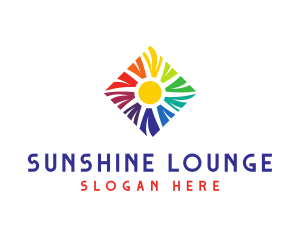 Rainbow Sun Diamons logo design