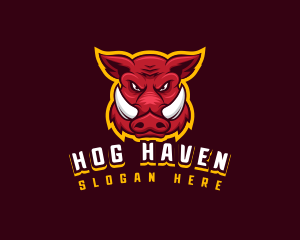 Hog - Wild Boar Hog logo design