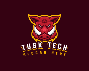 Tusk - Wild Boar Hog logo design