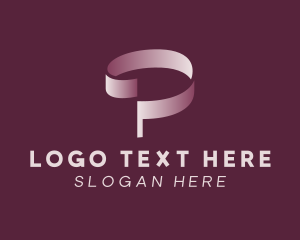 Fashion Ribbon Letter P Logo