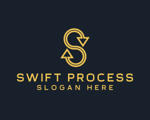 Processing - Marketing Arrow Letter S logo design