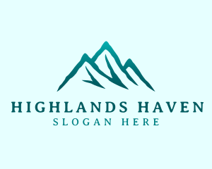 Highlands - Mountain Peak Summit logo design