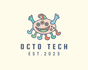 Pastel Mutant Octopus logo design