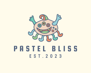 Pastel Mutant Octopus logo design