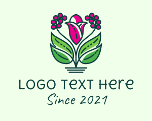Landscaping - Pink Tulip Berries logo design