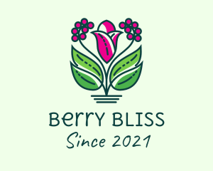 Berries - Pink Tulip Berries logo design