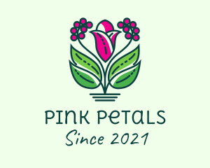 Pink Tulip Berries  logo design