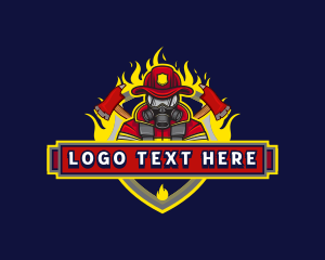 Fire Department - Firefighter Fire Axe logo design