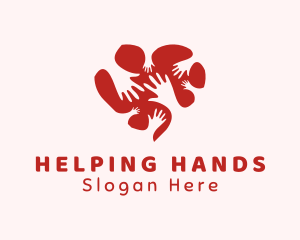 Aid - Community Heart Hands logo design