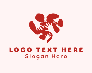 Friends - Community Heart Hands logo design