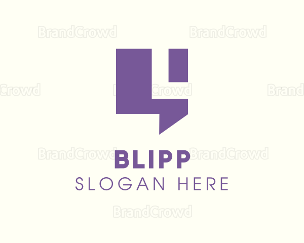 Simple Purple Chat Letter L Logo