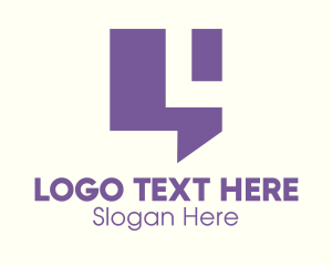 Communicate - Purple Chat Letter L logo design