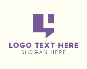 Communicate - Simple Purple Chat Letter L logo design
