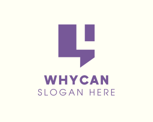 Simple Purple Chat Letter L Logo