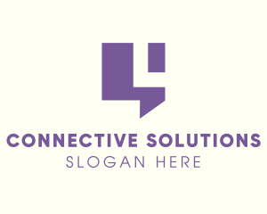 Communicate - Simple Purple Chat Letter L logo design