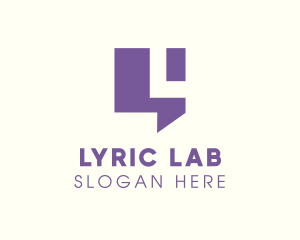 Simple Purple Chat Letter L logo design