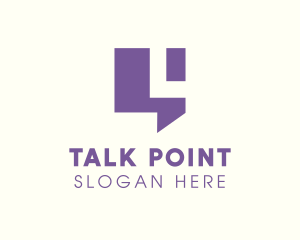 Speak - Simple Purple Chat Letter L logo design
