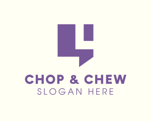 Speak - Simple Purple Chat Letter L logo design