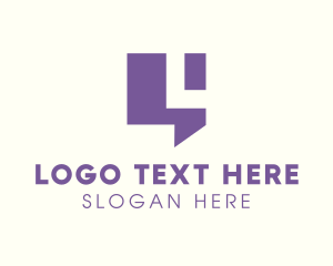 Message - Simple Purple Chat Letter L logo design