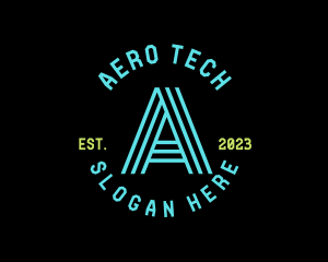 Cyber Neon Tech App logo design