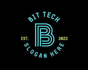 Cyber Neon Tech App logo design