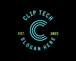 Cyber Neon Tech App logo design