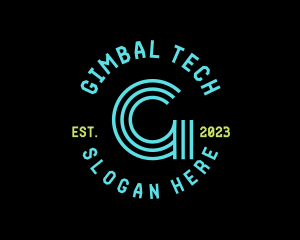 Cyber Neon Tech App logo design