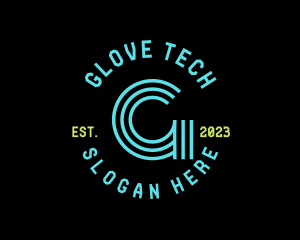 Cyber Neon Tech App logo design