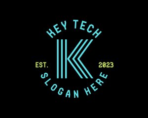 Cyber Neon Tech App logo design