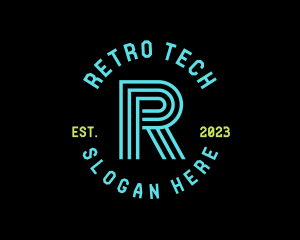 Cyber Neon Tech App logo design