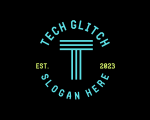 Cyber Neon Tech App logo design