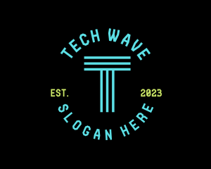 Cyber Neon Tech App logo design