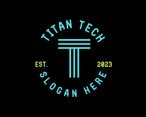 Cyber Neon Tech App logo design