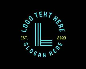 Techno - Cyber Neon Tech App logo design
